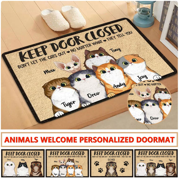 Personalized Cat Welcome Doormat Mat Bedroom